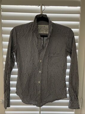 Frank & Eileen Black and White Gingham Cotton Button-Down Shirt XS